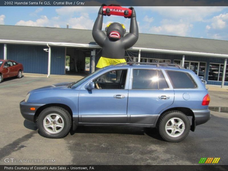 Crystal Blue / Gray 2002 Hyundai Santa Fe GLS