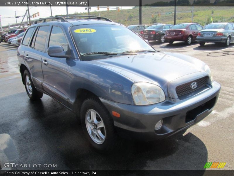Crystal Blue / Gray 2002 Hyundai Santa Fe GLS