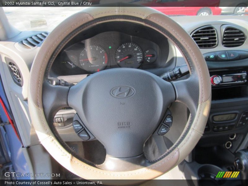 Crystal Blue / Gray 2002 Hyundai Santa Fe GLS
