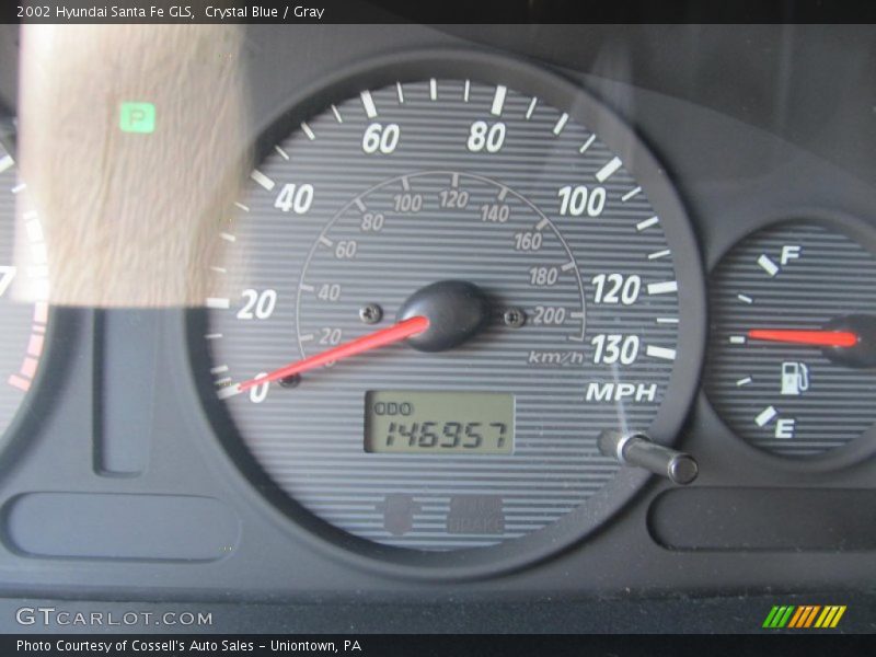 Crystal Blue / Gray 2002 Hyundai Santa Fe GLS