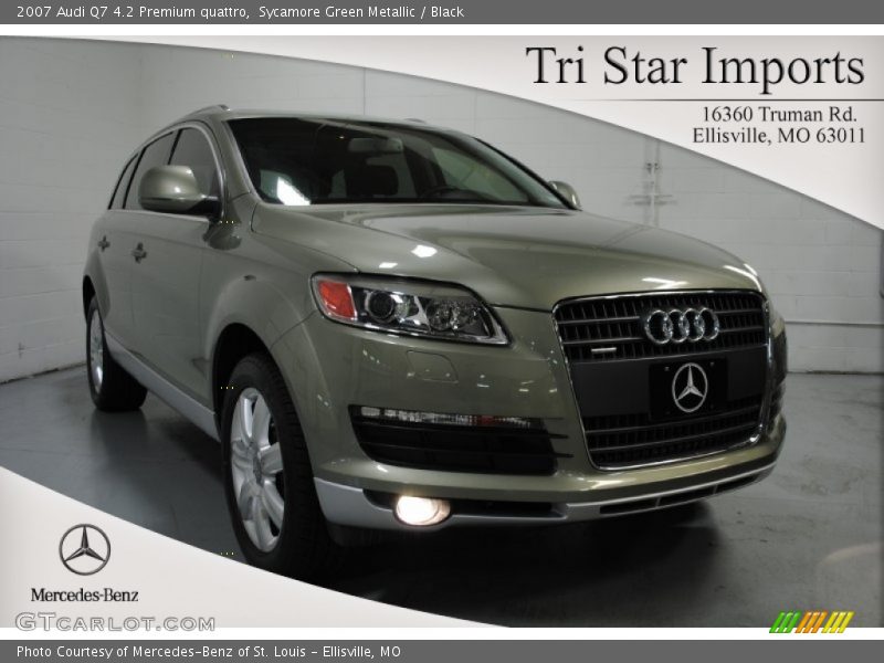 Sycamore Green Metallic / Black 2007 Audi Q7 4.2 Premium quattro
