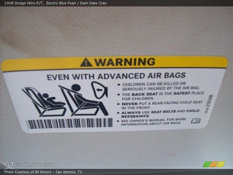 Electric Blue Pearl / Dark Slate Gray 2008 Dodge Nitro R/T