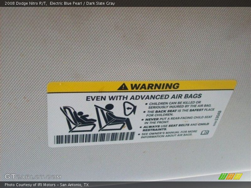 Electric Blue Pearl / Dark Slate Gray 2008 Dodge Nitro R/T