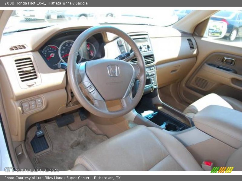 Taffeta White / Saddle 2008 Honda Pilot EX-L