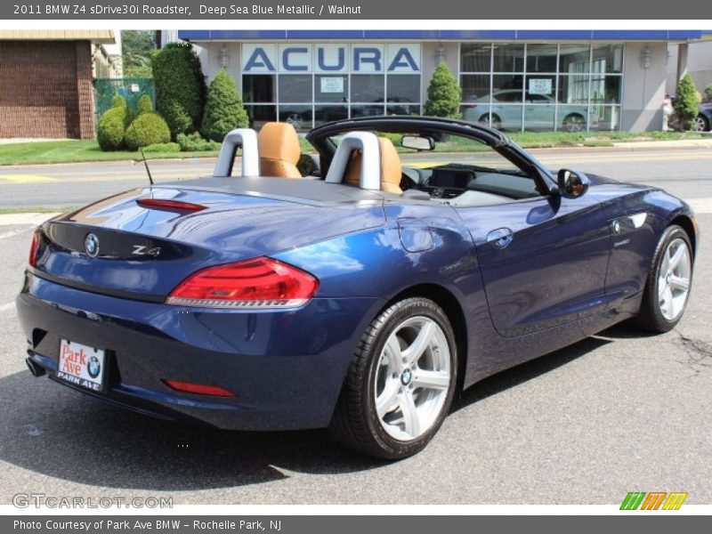 Deep Sea Blue Metallic / Walnut 2011 BMW Z4 sDrive30i Roadster