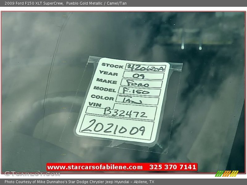 Pueblo Gold Metallic / Camel/Tan 2009 Ford F150 XLT SuperCrew