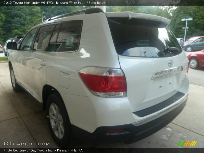 Blizzard White Pearl / Sand Beige 2012 Toyota Highlander V6 4WD