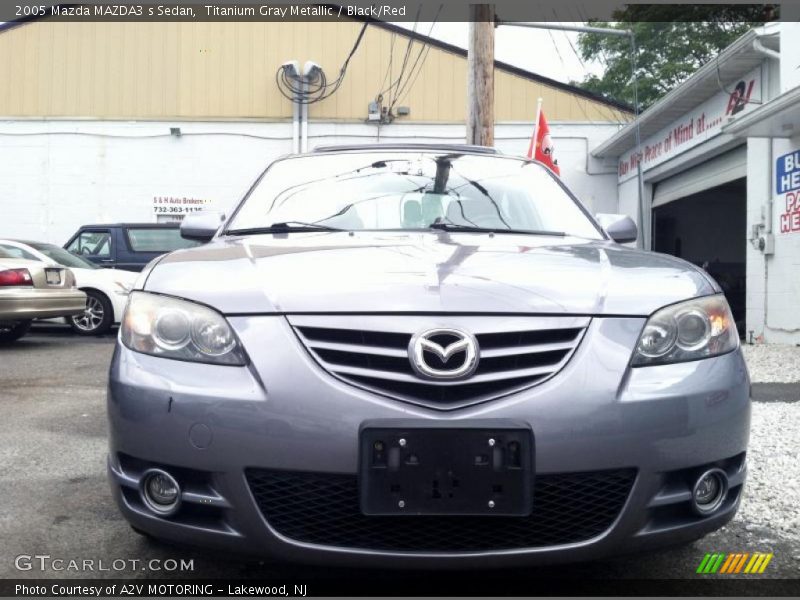 Titanium Gray Metallic / Black/Red 2005 Mazda MAZDA3 s Sedan