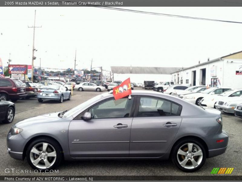Titanium Gray Metallic / Black/Red 2005 Mazda MAZDA3 s Sedan