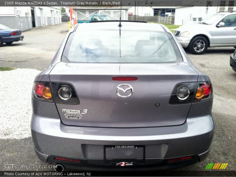 Titanium Gray Metallic / Black/Red 2005 Mazda MAZDA3 s Sedan