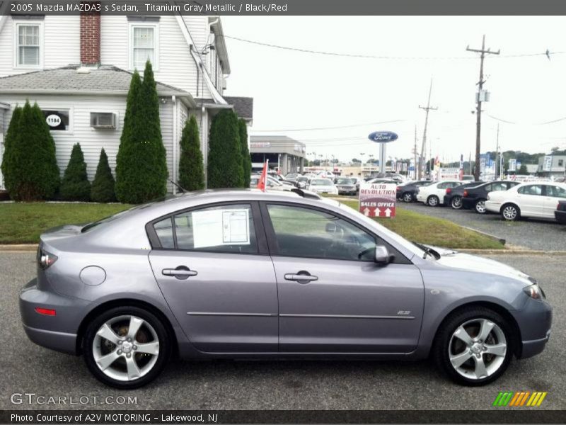 Titanium Gray Metallic / Black/Red 2005 Mazda MAZDA3 s Sedan