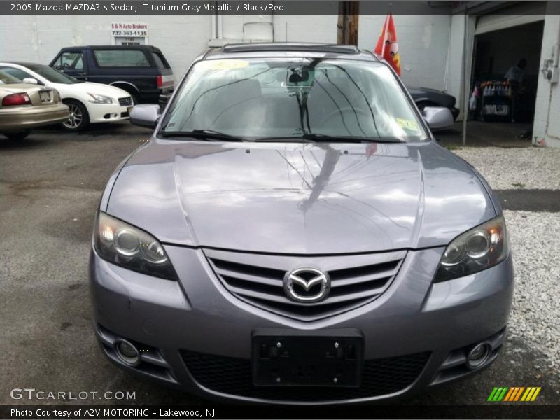 Titanium Gray Metallic / Black/Red 2005 Mazda MAZDA3 s Sedan