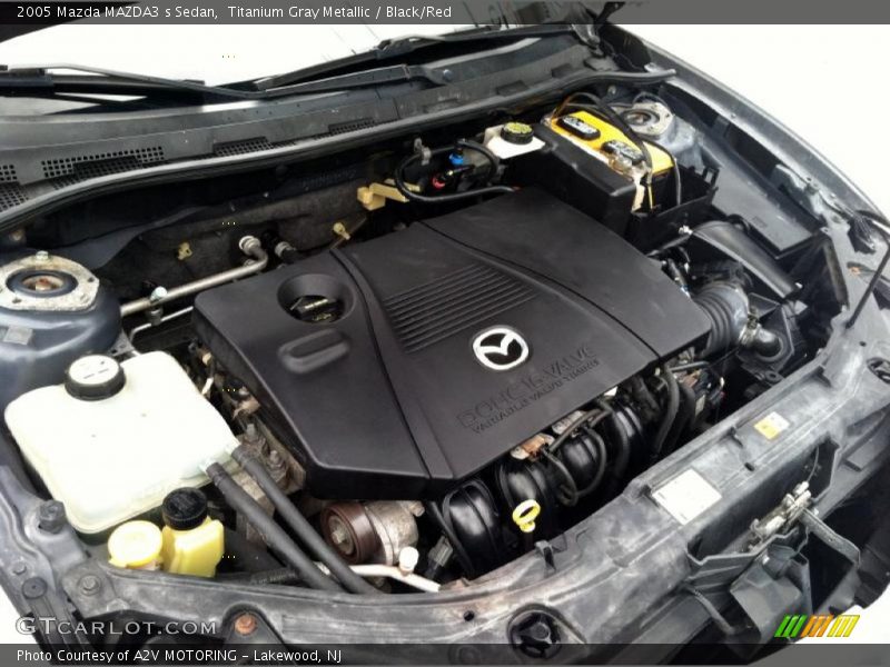 Titanium Gray Metallic / Black/Red 2005 Mazda MAZDA3 s Sedan