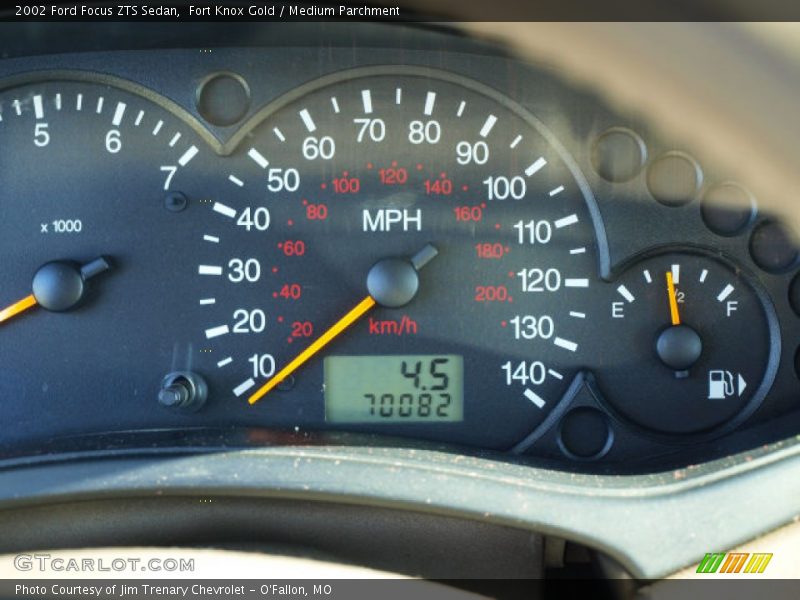 Fort Knox Gold / Medium Parchment 2002 Ford Focus ZTS Sedan