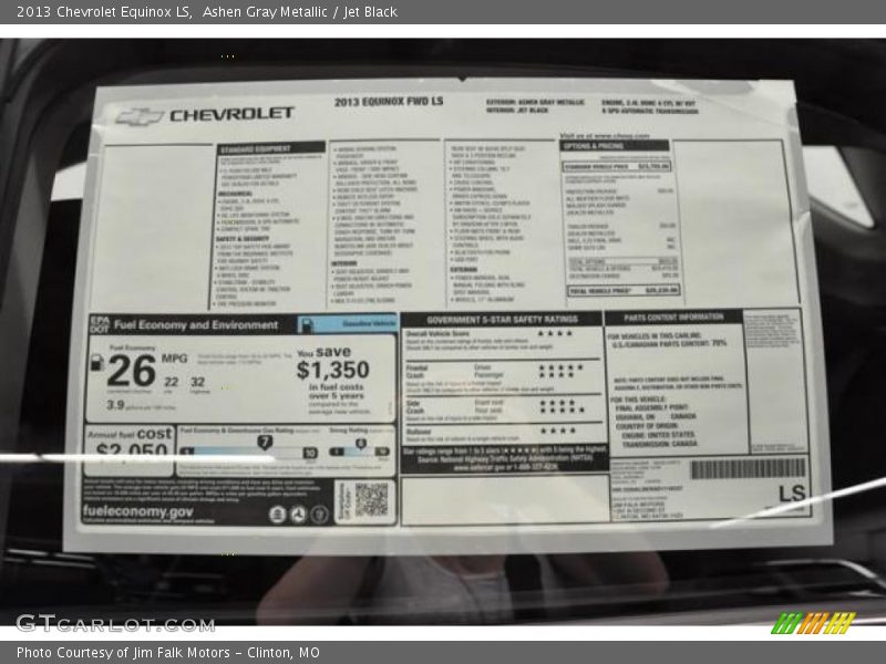  2013 Equinox LS Window Sticker