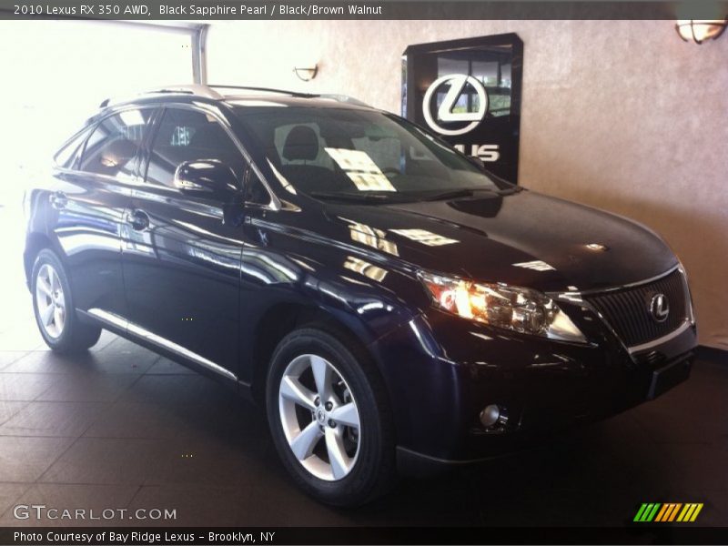 Black Sapphire Pearl / Black/Brown Walnut 2010 Lexus RX 350 AWD