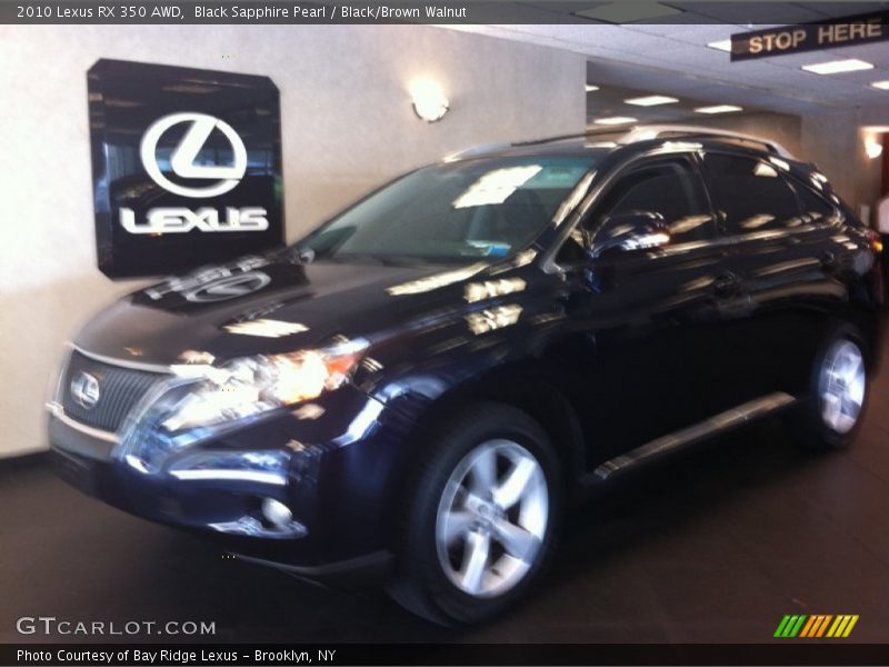 Black Sapphire Pearl / Black/Brown Walnut 2010 Lexus RX 350 AWD