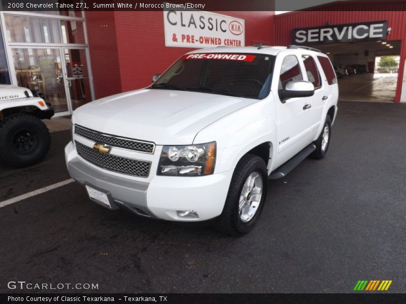 Summit White / Morocco Brown/Ebony 2008 Chevrolet Tahoe Z71