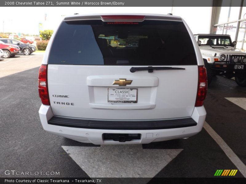 Summit White / Morocco Brown/Ebony 2008 Chevrolet Tahoe Z71