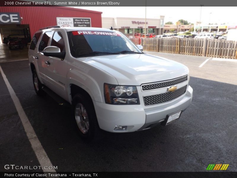 Summit White / Morocco Brown/Ebony 2008 Chevrolet Tahoe Z71