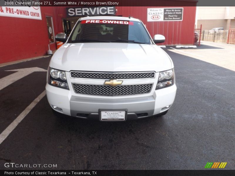 Summit White / Morocco Brown/Ebony 2008 Chevrolet Tahoe Z71