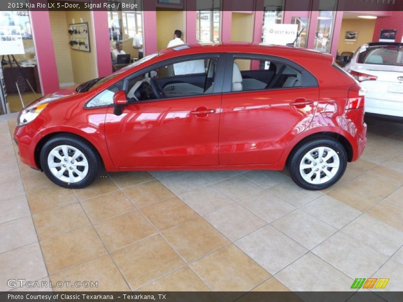 Signal Red / Beige 2013 Kia Rio LX 5-Door