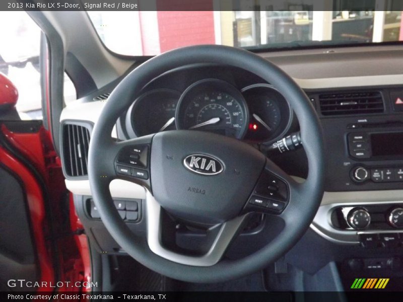 Signal Red / Beige 2013 Kia Rio LX 5-Door