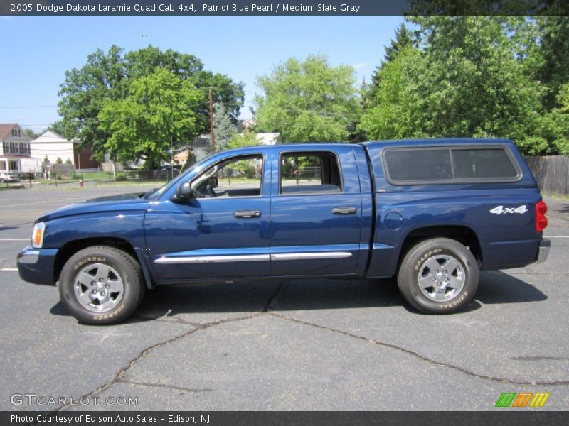 Patriot Blue Pearl / Medium Slate Gray 2005 Dodge Dakota Laramie Quad Cab 4x4