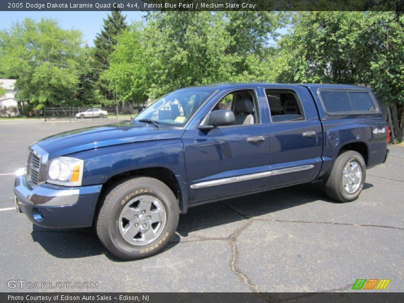 Patriot Blue Pearl / Medium Slate Gray 2005 Dodge Dakota Laramie Quad Cab 4x4