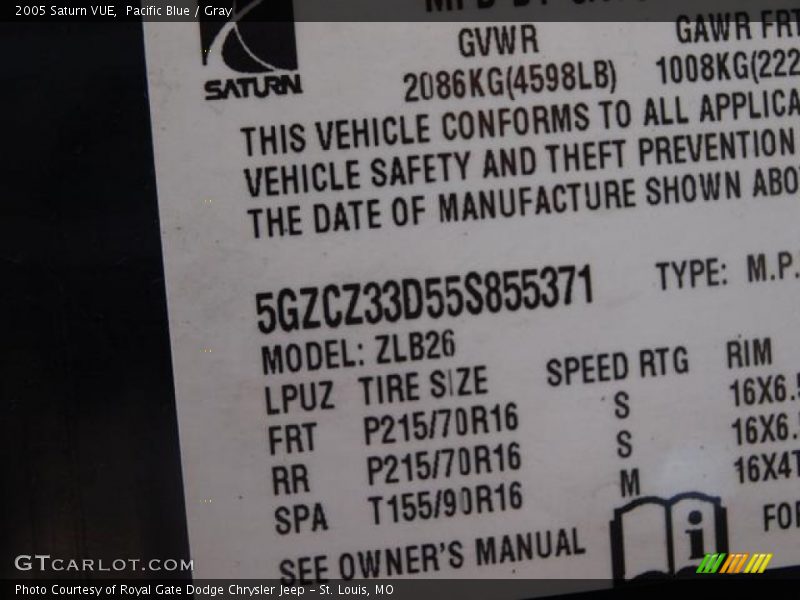 Pacific Blue / Gray 2005 Saturn VUE