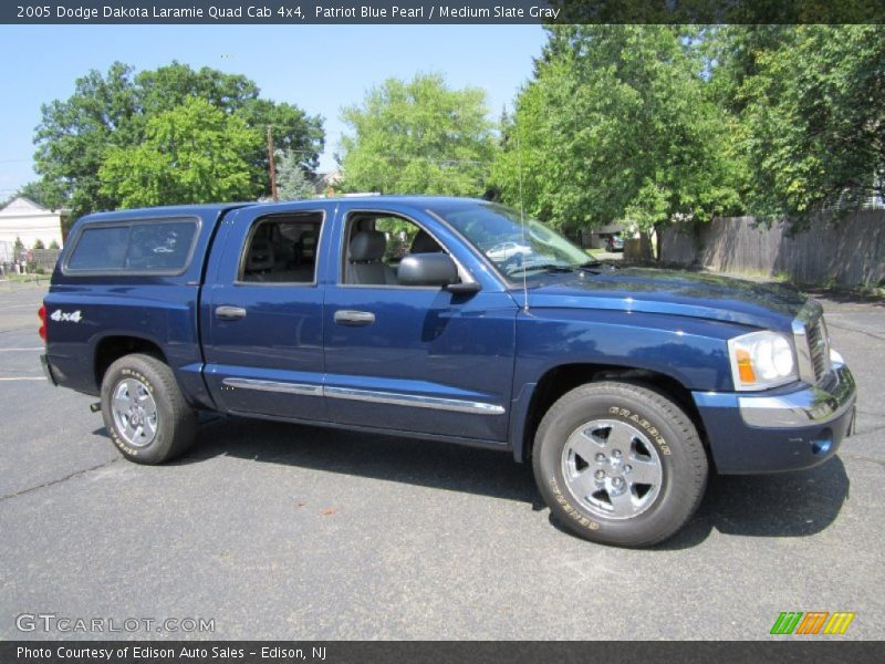 Patriot Blue Pearl / Medium Slate Gray 2005 Dodge Dakota Laramie Quad Cab 4x4