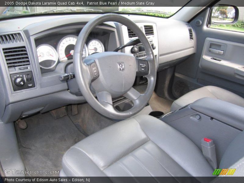 Patriot Blue Pearl / Medium Slate Gray 2005 Dodge Dakota Laramie Quad Cab 4x4