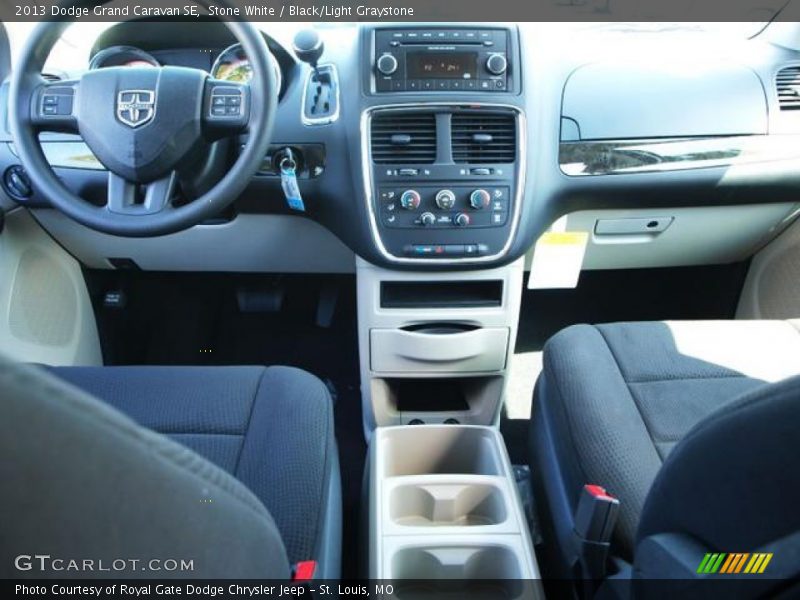 Stone White / Black/Light Graystone 2013 Dodge Grand Caravan SE