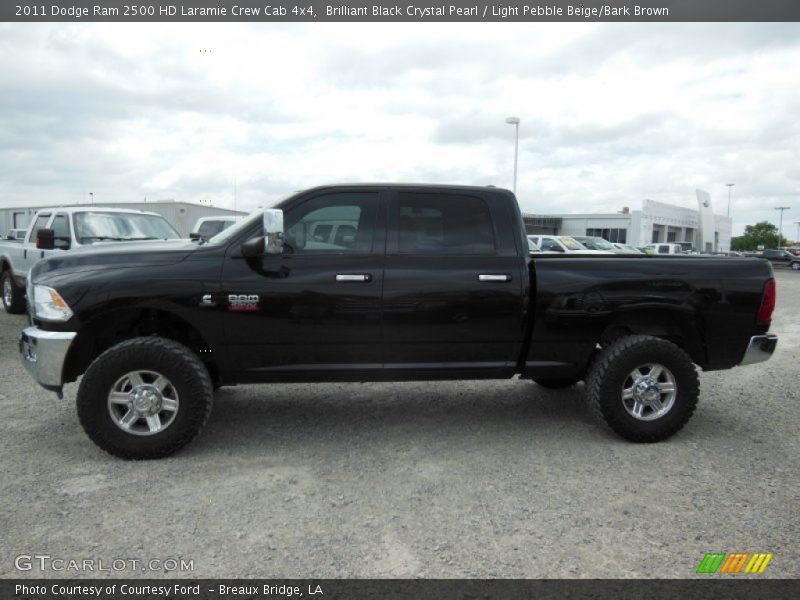 Brilliant Black Crystal Pearl / Light Pebble Beige/Bark Brown 2011 Dodge Ram 2500 HD Laramie Crew Cab 4x4
