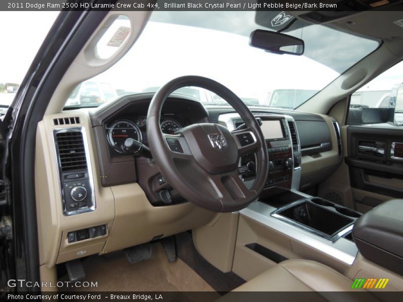 Brilliant Black Crystal Pearl / Light Pebble Beige/Bark Brown 2011 Dodge Ram 2500 HD Laramie Crew Cab 4x4