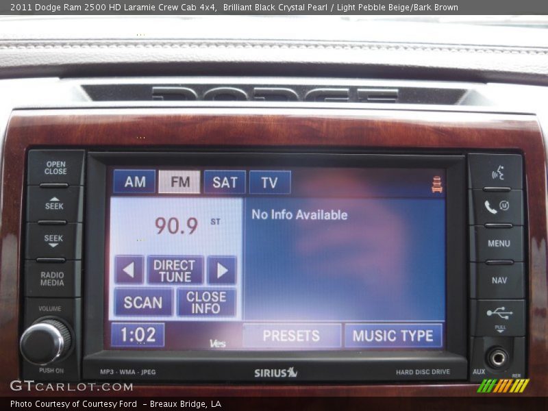 Brilliant Black Crystal Pearl / Light Pebble Beige/Bark Brown 2011 Dodge Ram 2500 HD Laramie Crew Cab 4x4