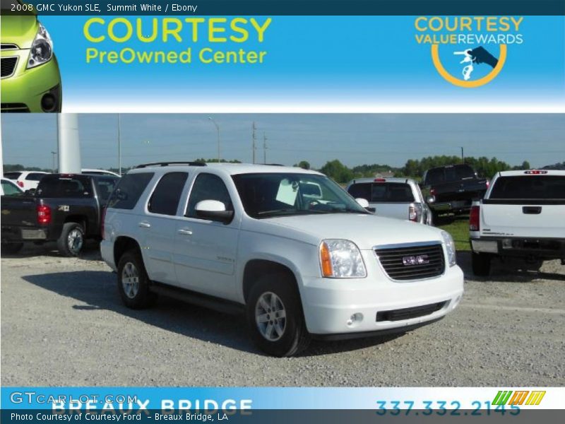 Summit White / Ebony 2008 GMC Yukon SLE