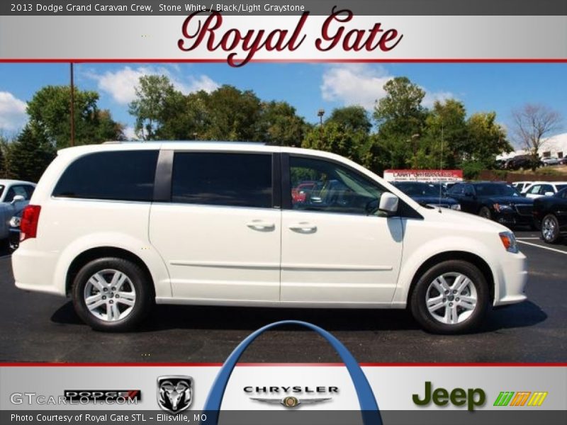 Stone White / Black/Light Graystone 2013 Dodge Grand Caravan Crew