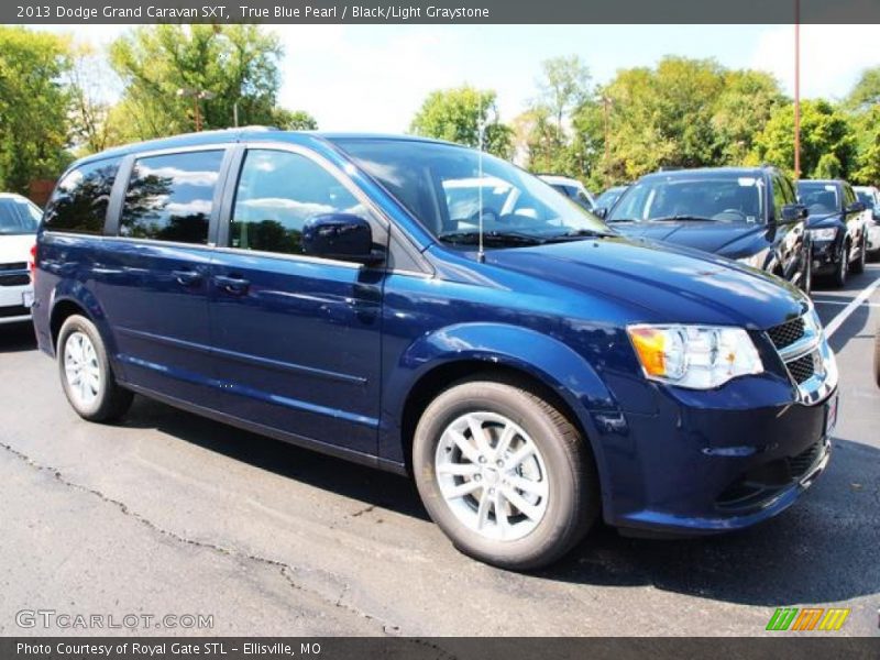 True Blue Pearl / Black/Light Graystone 2013 Dodge Grand Caravan SXT