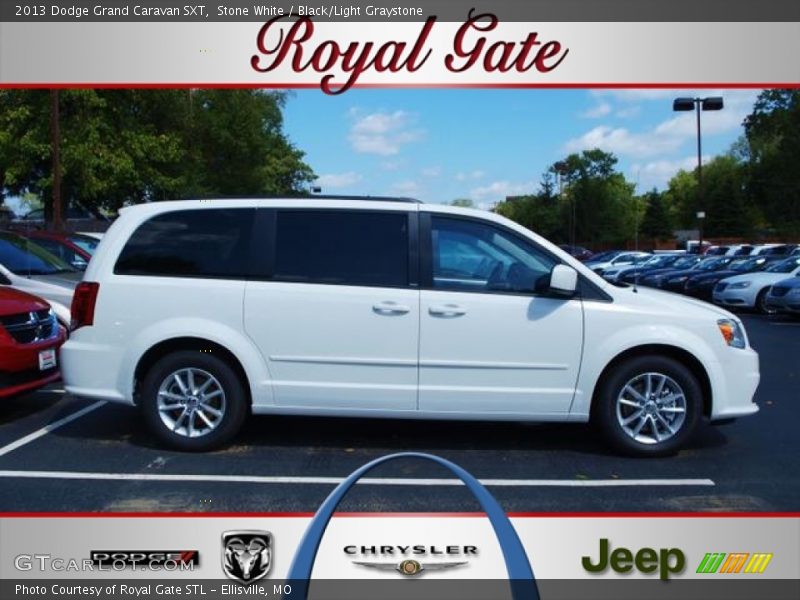 Stone White / Black/Light Graystone 2013 Dodge Grand Caravan SXT