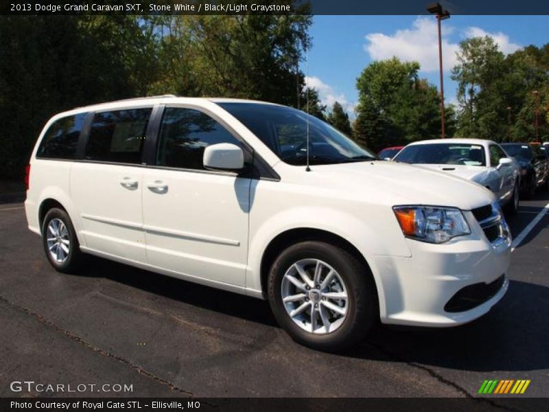 Stone White / Black/Light Graystone 2013 Dodge Grand Caravan SXT