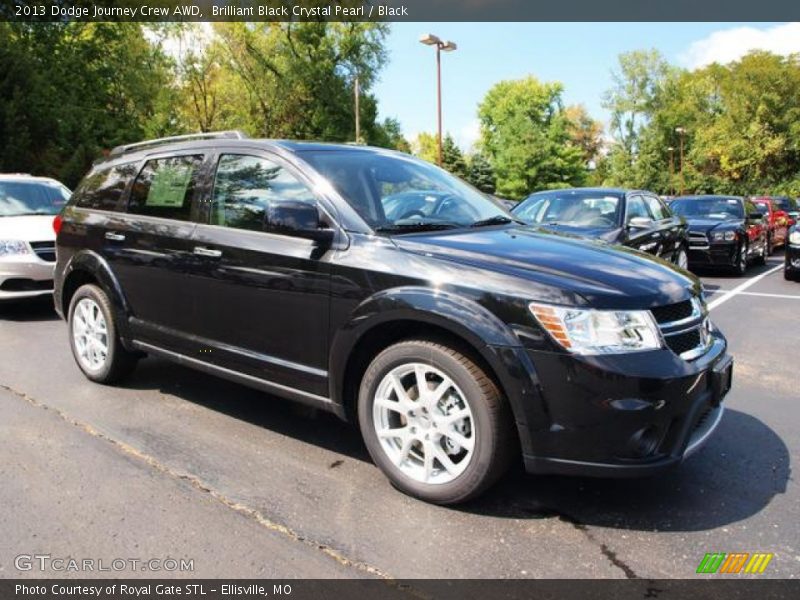 Brilliant Black Crystal Pearl / Black 2013 Dodge Journey Crew AWD
