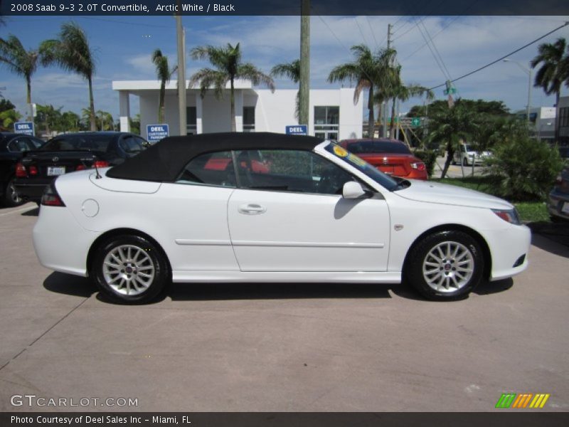 Arctic White / Black 2008 Saab 9-3 2.0T Convertible