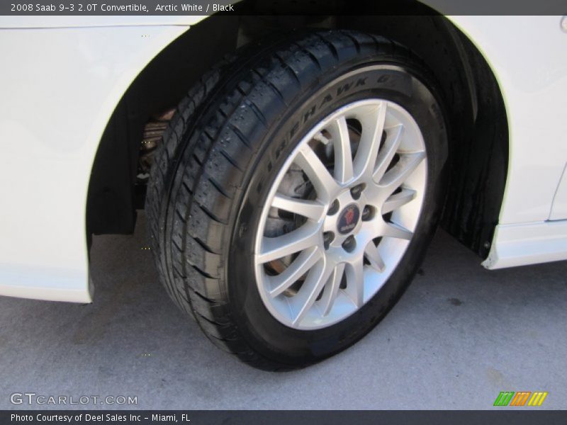 Arctic White / Black 2008 Saab 9-3 2.0T Convertible