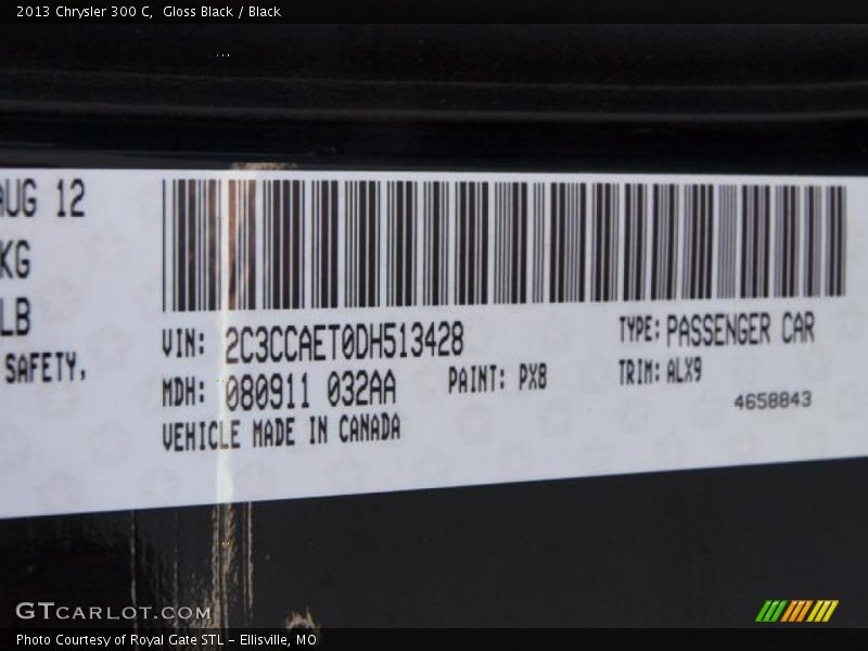 Gloss Black / Black 2013 Chrysler 300 C