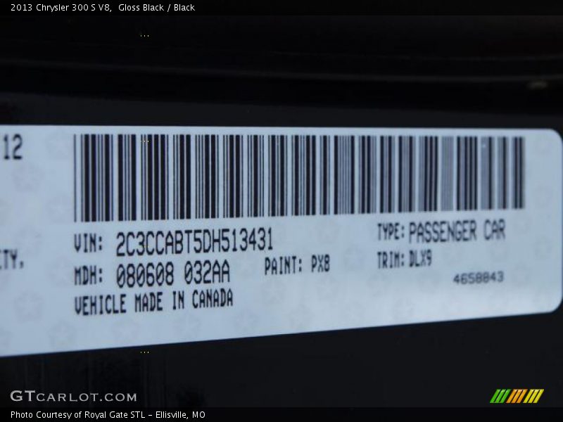 Gloss Black / Black 2013 Chrysler 300 S V8