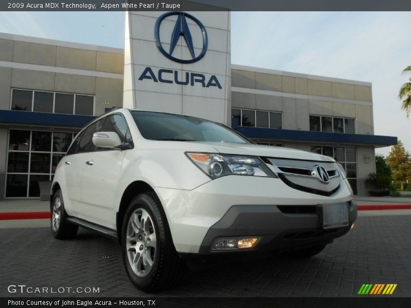 Aspen White Pearl / Taupe 2009 Acura MDX Technology