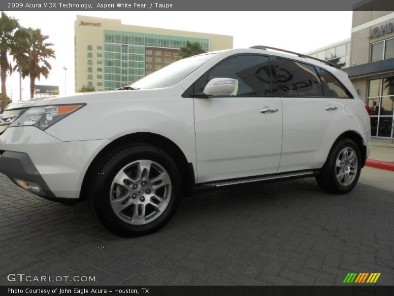 Aspen White Pearl / Taupe 2009 Acura MDX Technology
