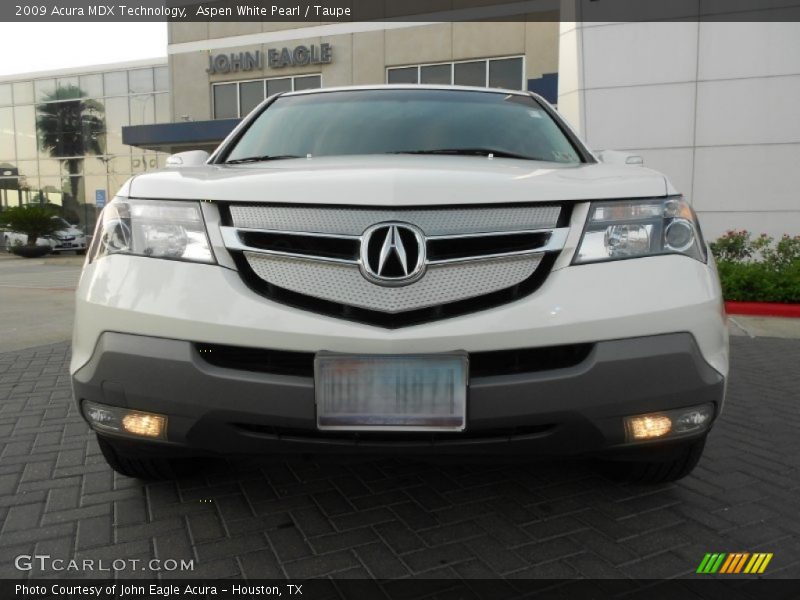 Aspen White Pearl / Taupe 2009 Acura MDX Technology