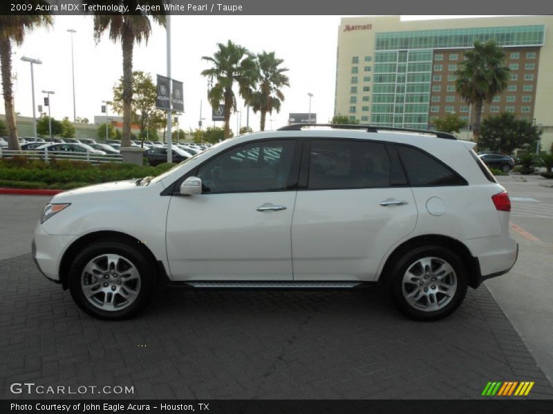 Aspen White Pearl / Taupe 2009 Acura MDX Technology